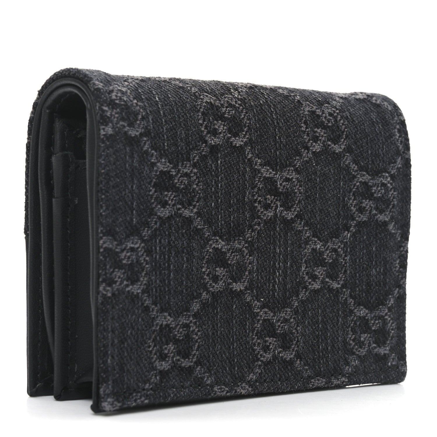 Gucci Denim GG Supreme Monogram Calfskin GG Marmont Card Case