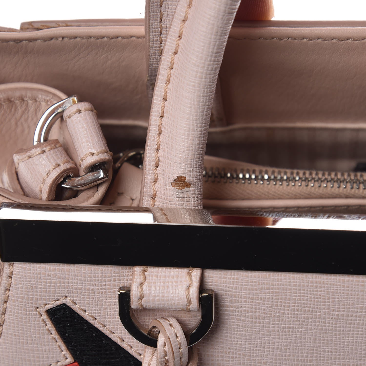 Fendi Vitello Elite Monster Petite 2Jours Tote Rosa Plaster 12 of 15