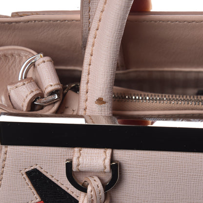 Fendi Vitello Elite Monster Petite 2Jours Tote Rosa Plaster 12 of 15