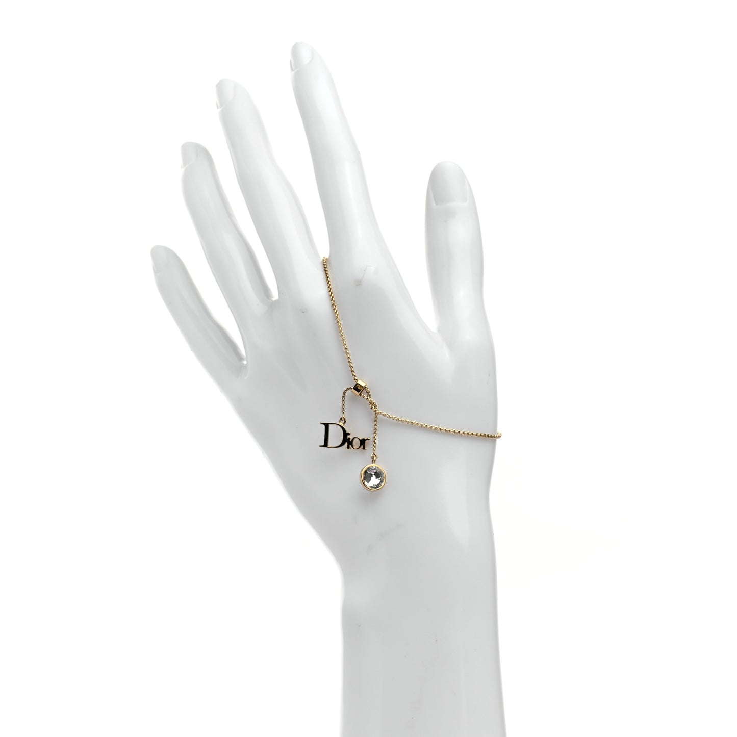Metal Crystal Logo Bracelet Gold