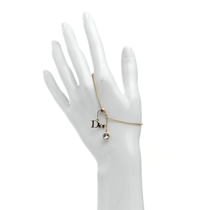 Christian Dior Metal Crystal Logo Bracelet Gold 2 of 5