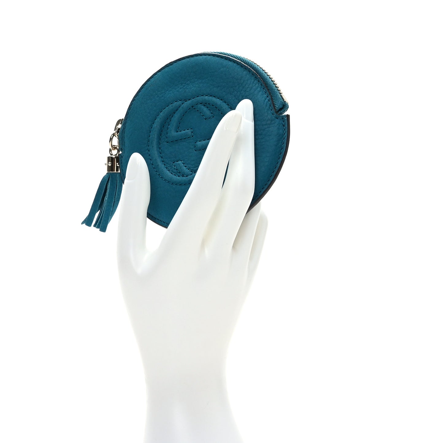 Suede Soho Round Coin Purse Deep Cobalt