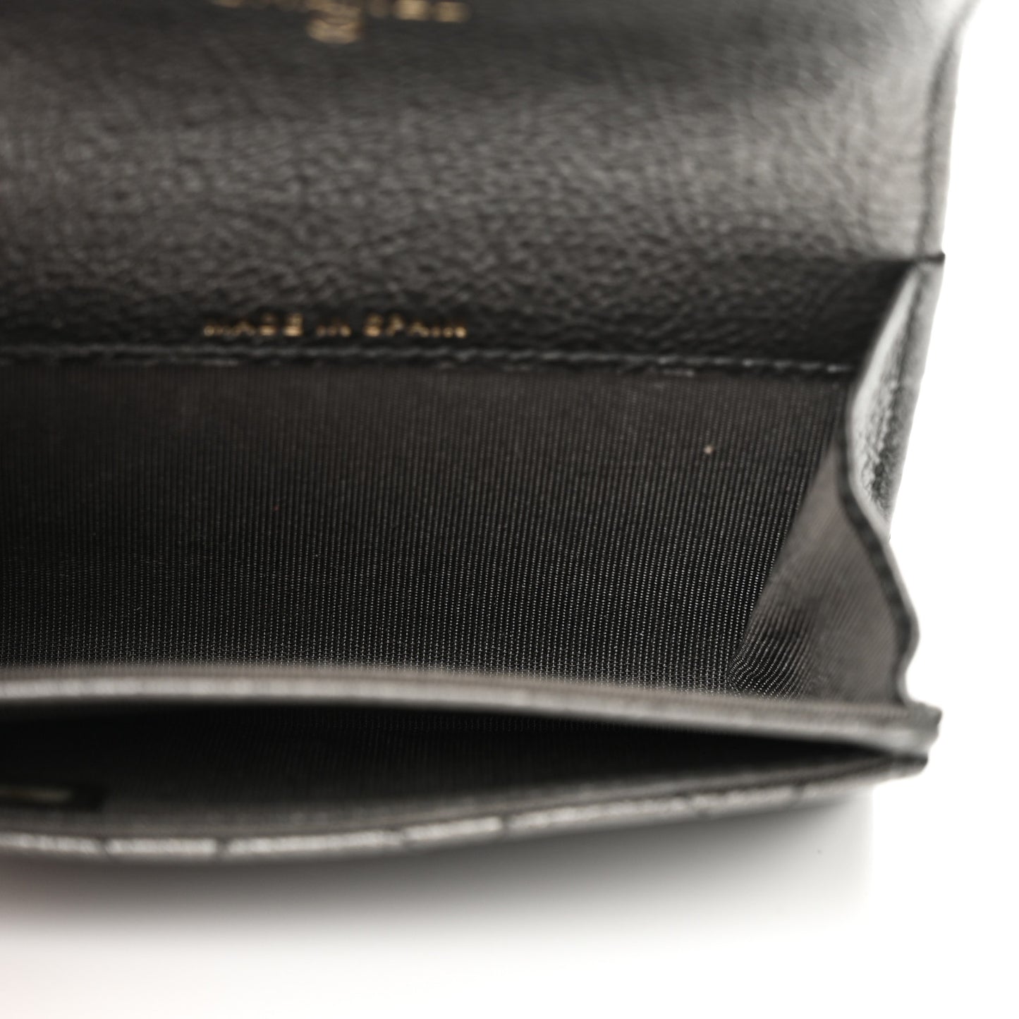 Metallic Calfskin Quilted Reissue Flap Card Holder Charcoal