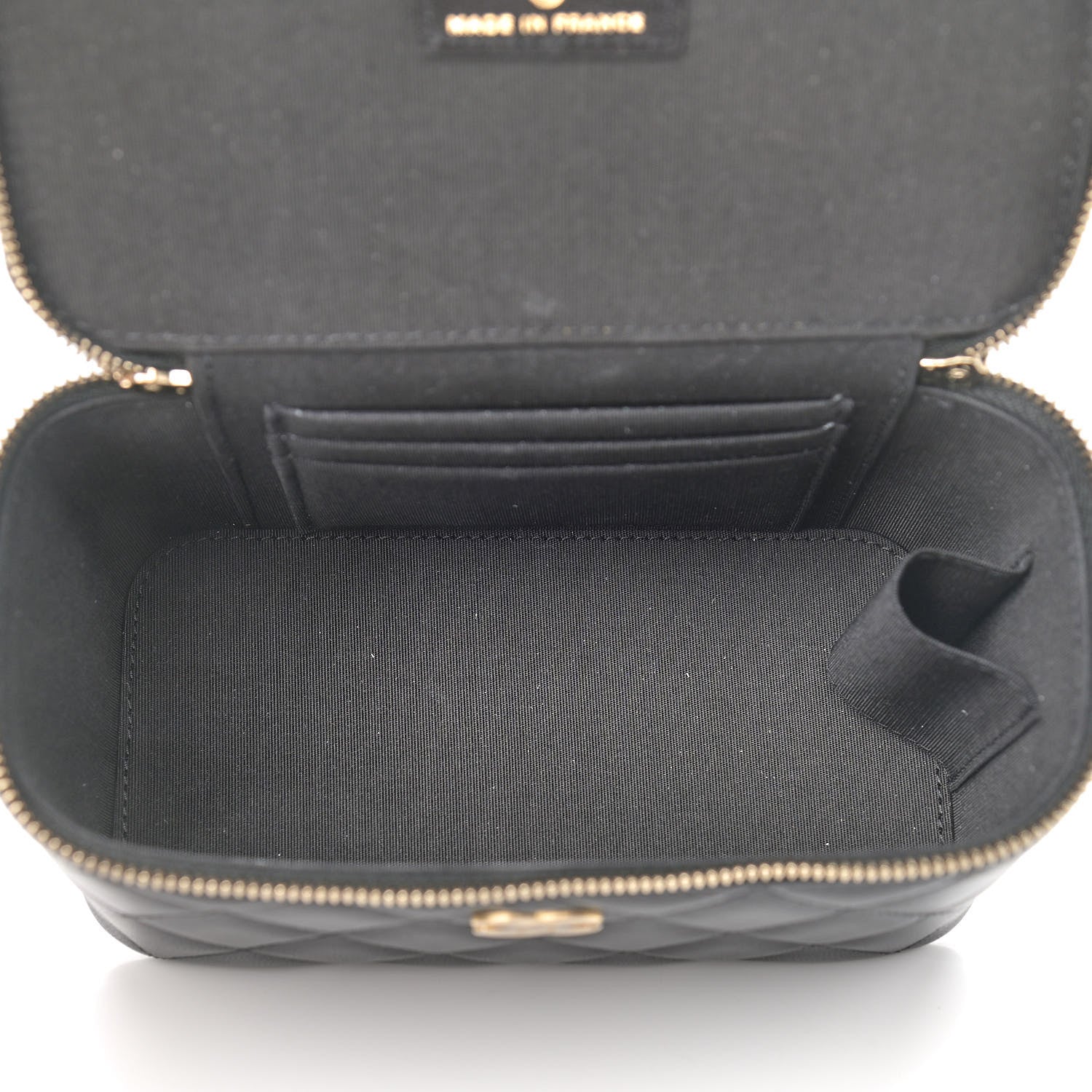 Chanel Lambskin Quilted Small Top Handle Vanity Case With Chain Black 5 of 14