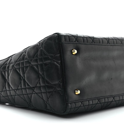 Christian Dior Lambskin Cannage Medium Lady Dior Black 7 of 10