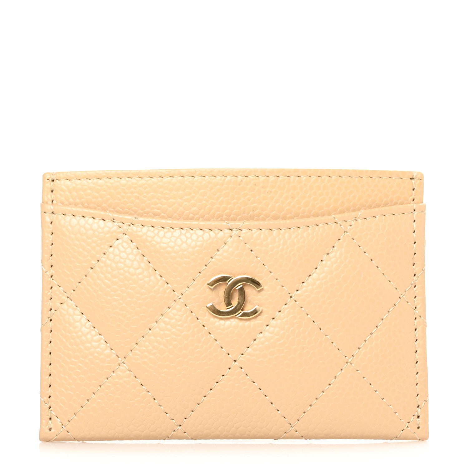 Chanel Caviar Quilted Card Holder Beige 1 of 8