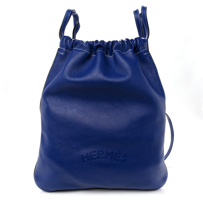 Hermes Cheri Calfskin Bridado Backpack Bleu Electrique 1 of 9