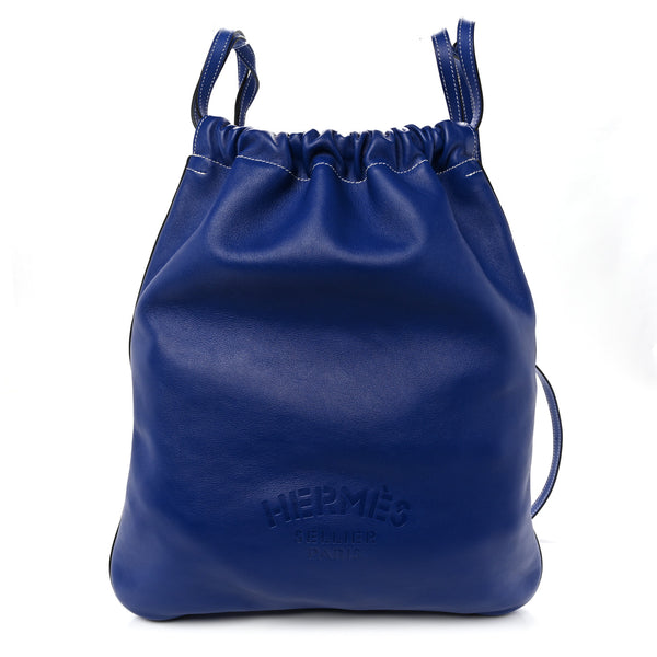 Hermes Cheri Calfskin Bridado Backpack Bleu Electrique 1889688
