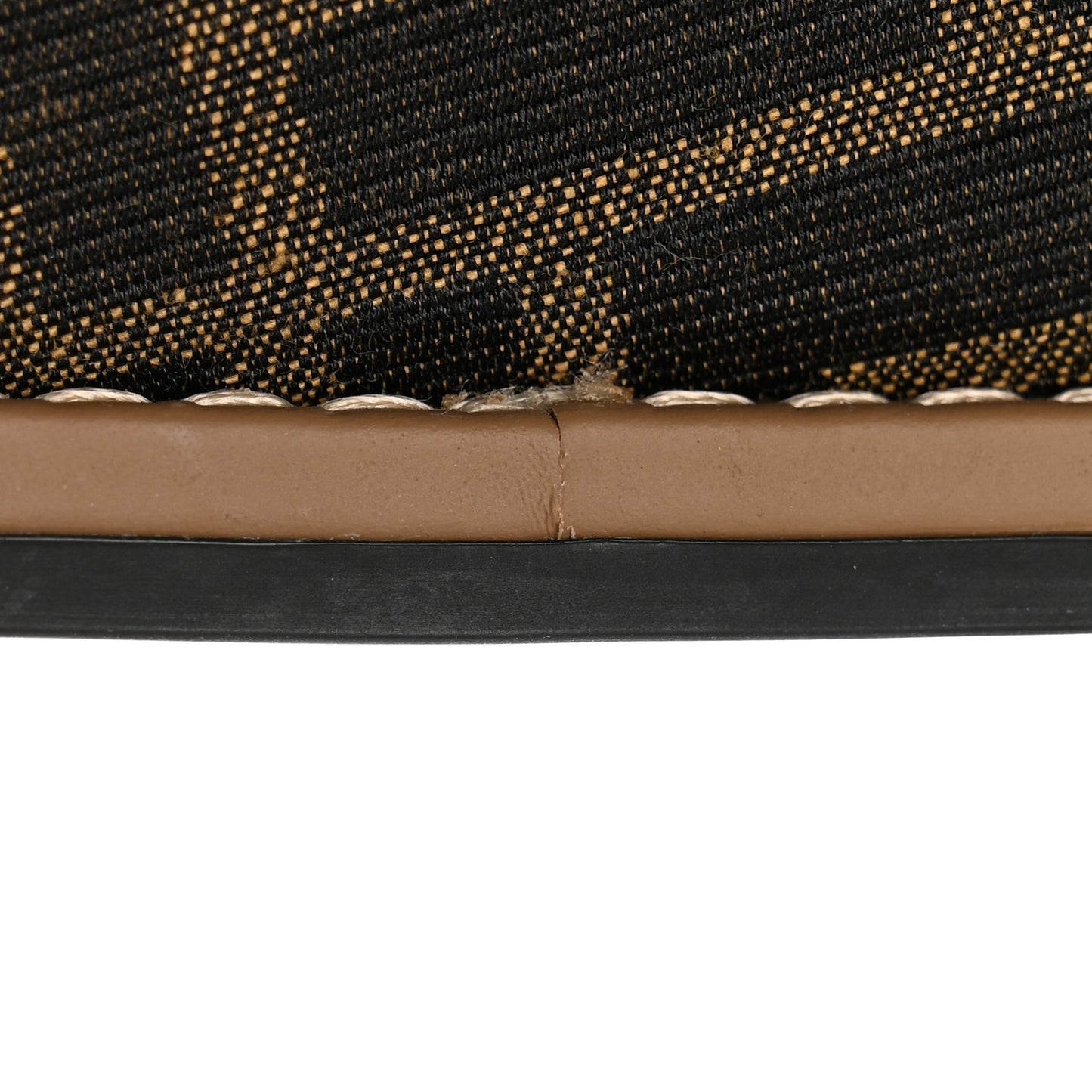 Fabric Jacquard Nappa FF Womens Fendi Feel Buckled Slide Sandals 41 Tobacco Black Miele Scuro