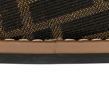 Fendi Fabric Jacquard Nappa FF Womens Fendi Feel Buckled Slide Sandals 41 Tobacco Black Miele Scuro 9 of 10