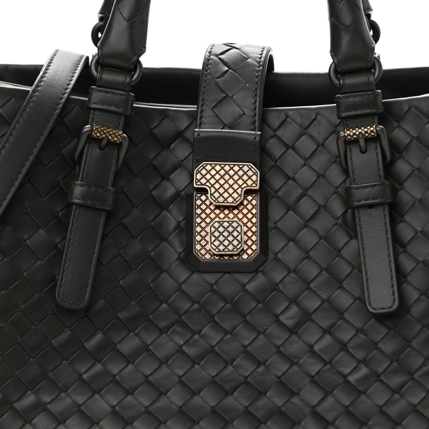 Bottega Veneta Nappa Intrecciato Small Roma Tote Dark Green 8 of 11
