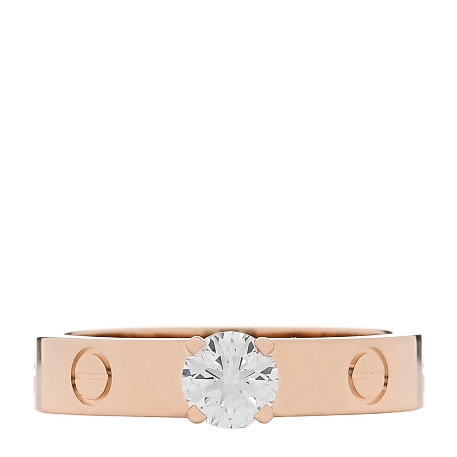 Cartier 18K Pink Gold Diamond .41ct LOVE Solitaire Engagement Ring 53 6.5 1 of 5