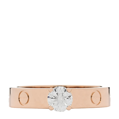 Cartier 18K Pink Gold Diamond .41ct LOVE Solitaire Engagement Ring 53 6.5 1 of 5