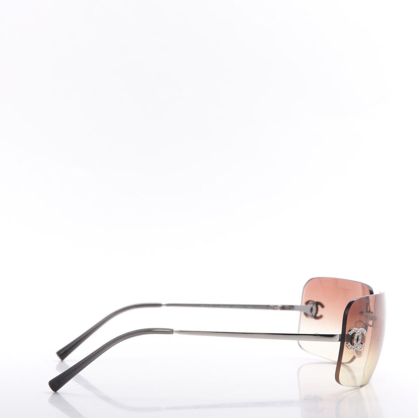 Metal Crystal CC Logo Sunglasses 4017-D Brown