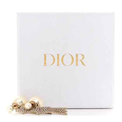 Christian Dior Pearl Crystal Shooting Star Tribales Earrings Gold 5 of 5