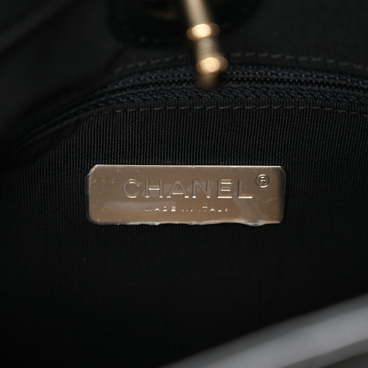 Chanel Lambskin Stitched Small Shopping Tote Black 6 of 10