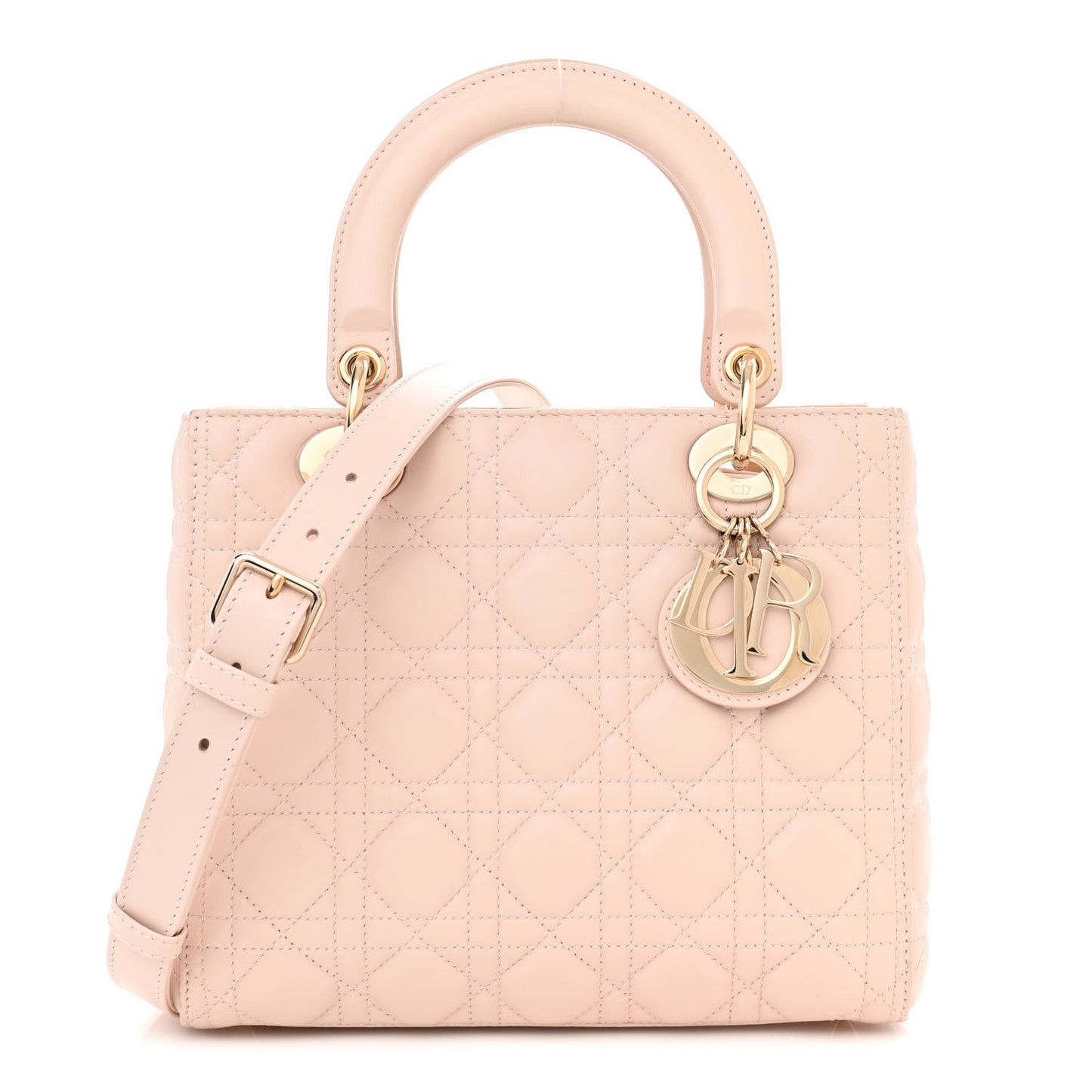 Lambskin Cannage Medium Lady Dior Light Pink