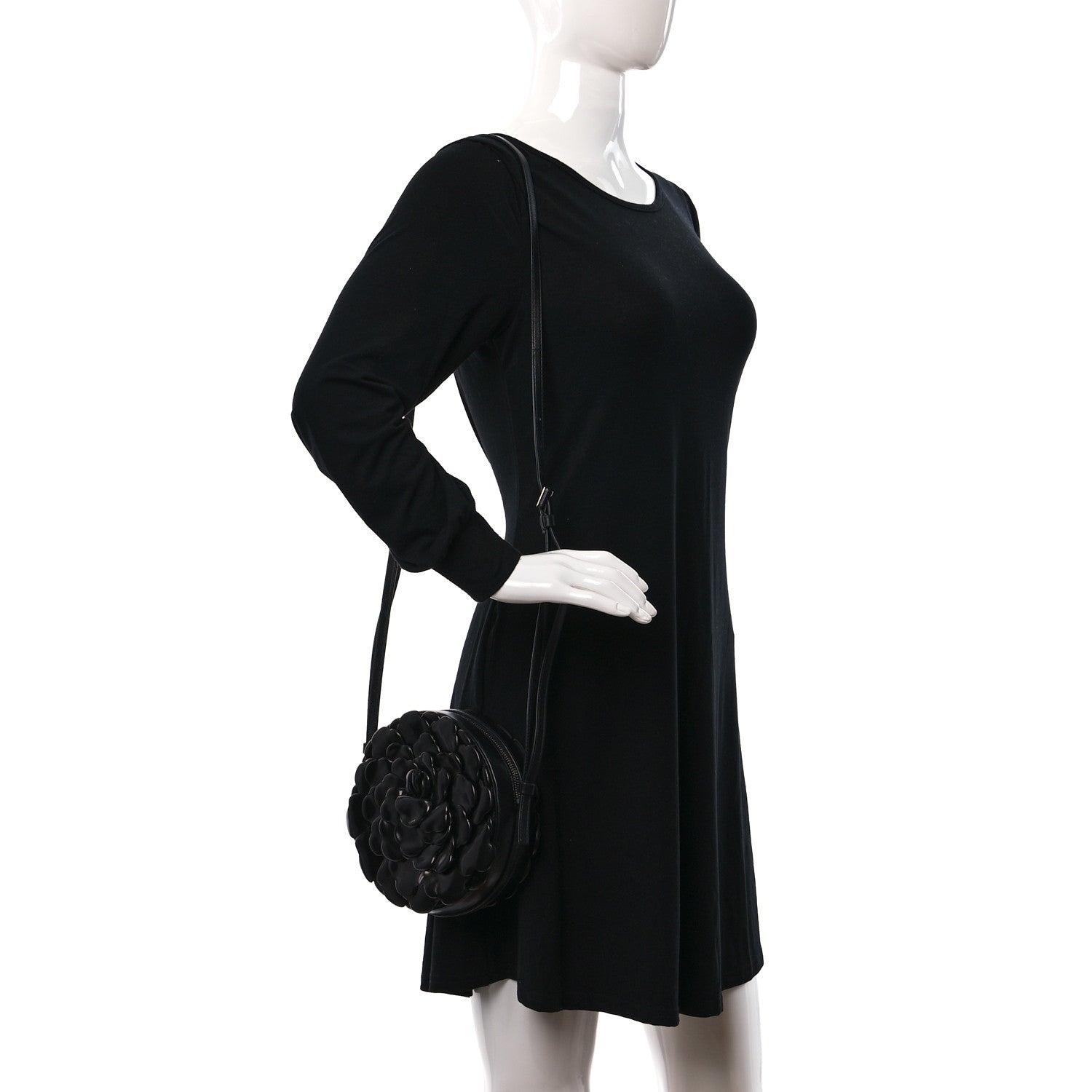 Valentino Garavani Nappa Atelier 03 Rose Edition Round Crossbody Bag Black 2 of 8