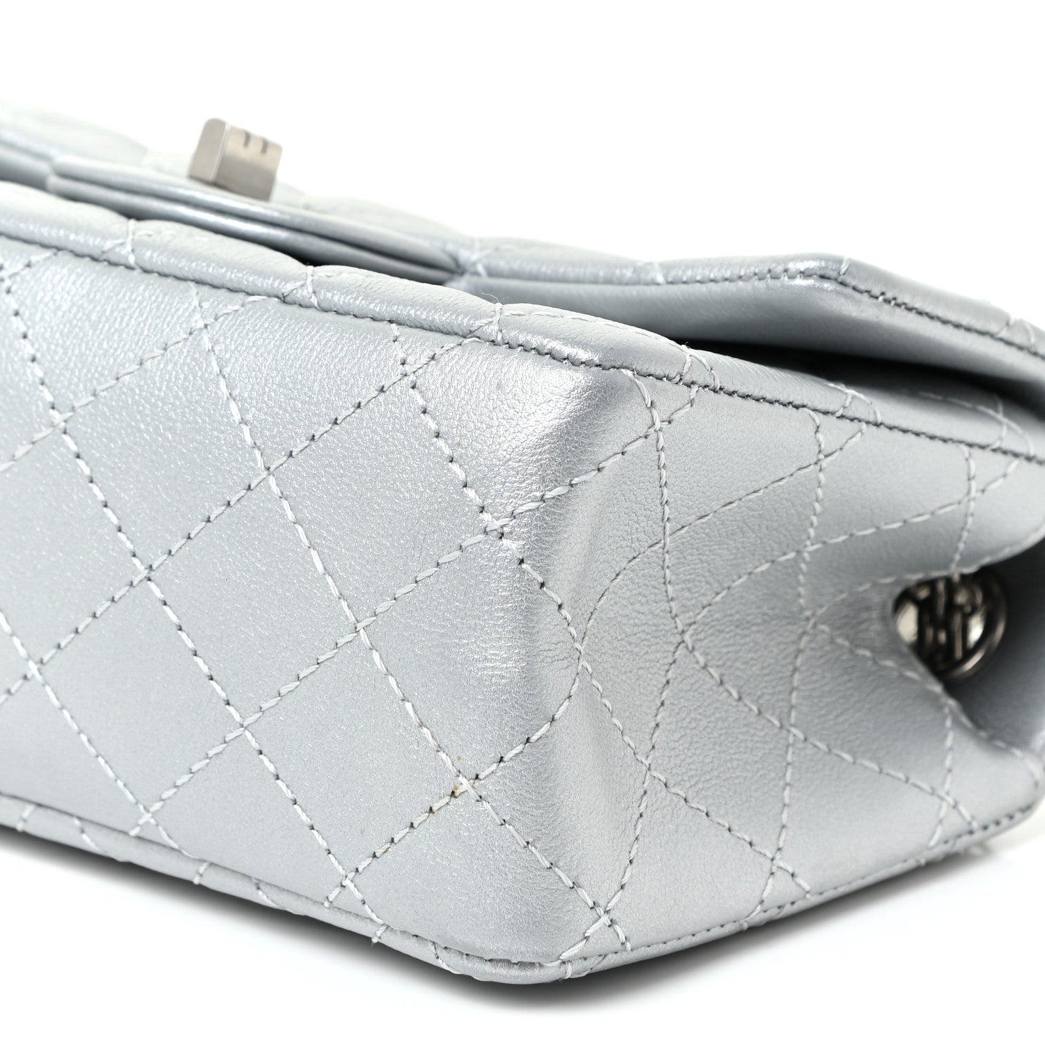 Chanel Metallic Grained Calfskin Quilted 2.55 Reissue Mini Flap Silver 10 of 11