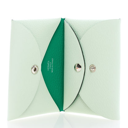 Hermes Chevre Mysore Verso Calvi Duo Card Case Vert Fizz Menthe 5 of 6