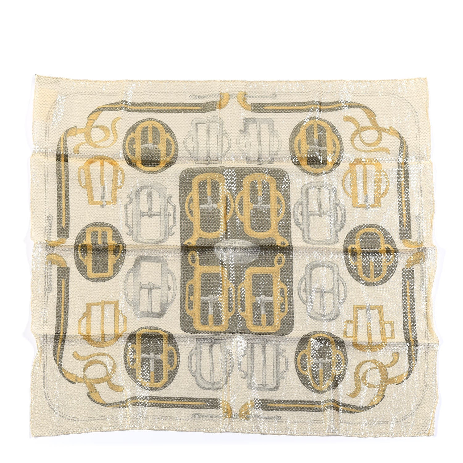 Hermes Silk Polyester Carre Glitter Bouclerie d'Attelage Scarf 70 1 of 3