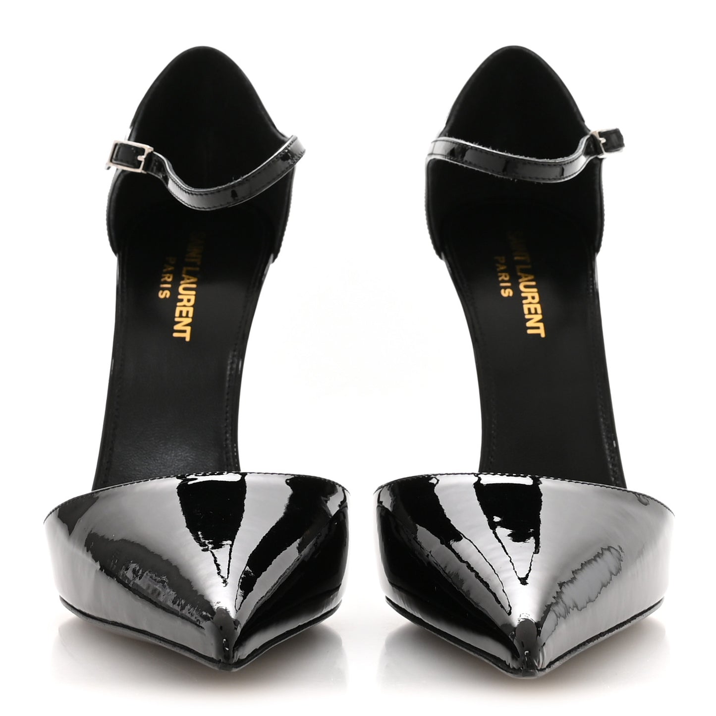 Vernice Grupy Avenue 110 Ankle Strap Pointed Pumps 38.5 Black