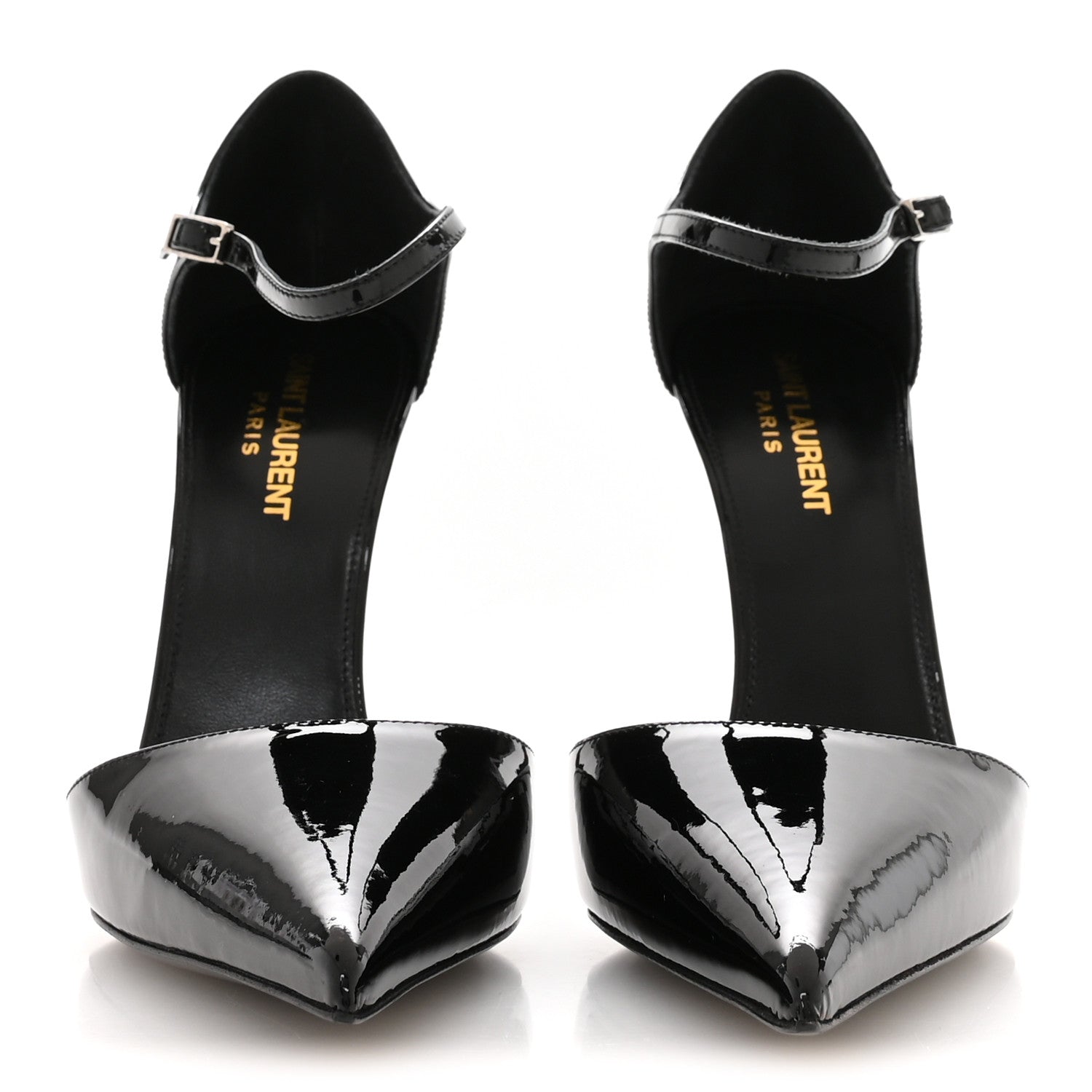 Saint Laurent Vernice Grupy Avenue 110 Ankle Strap Pointed Pumps 38.5 Black 3 of 9