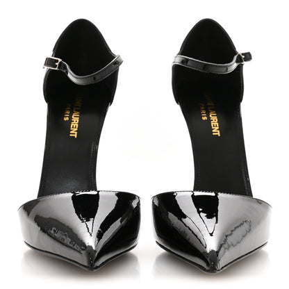 Saint Laurent Vernice Grupy Avenue 110 Ankle Strap Pointed Pumps 38.5 Black 3 of 9