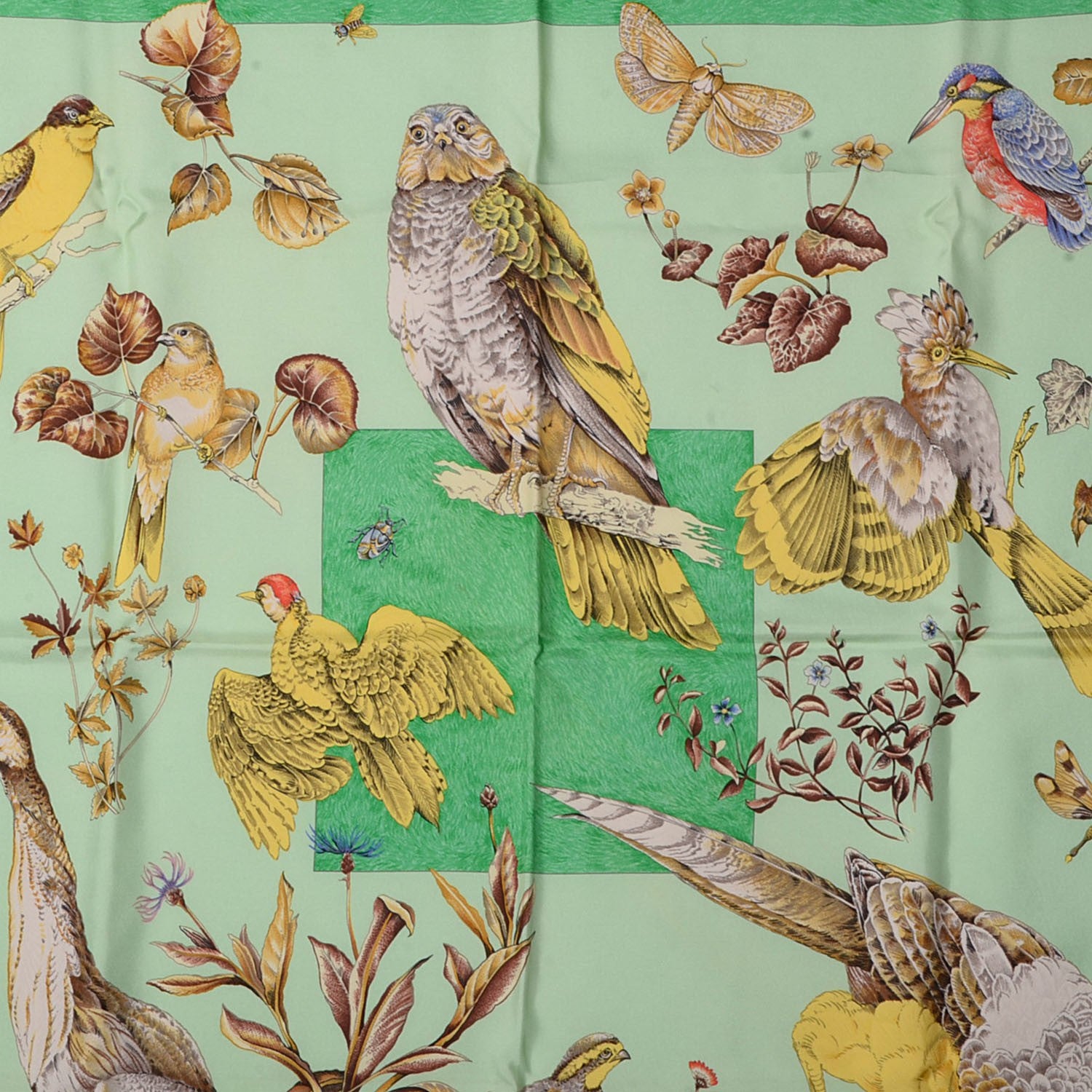 Hermes Silk La Vie Au Grand Air Scarf 90 Vert 4 of 4