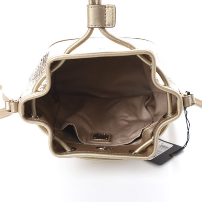 MCM Metallic Visetos Zoo Rabbit Drawstring Bucket Bag Berlin Gold 6 of 14