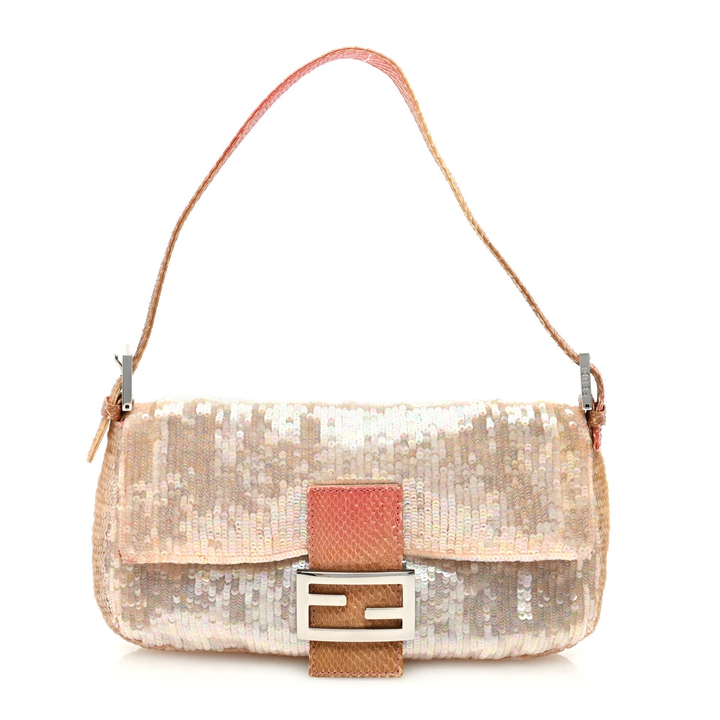 Snakeskin Sequins Baguette Pink