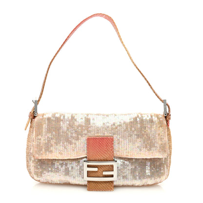 Fendi Snakeskin Sequins Baguette Pink 1 of 11