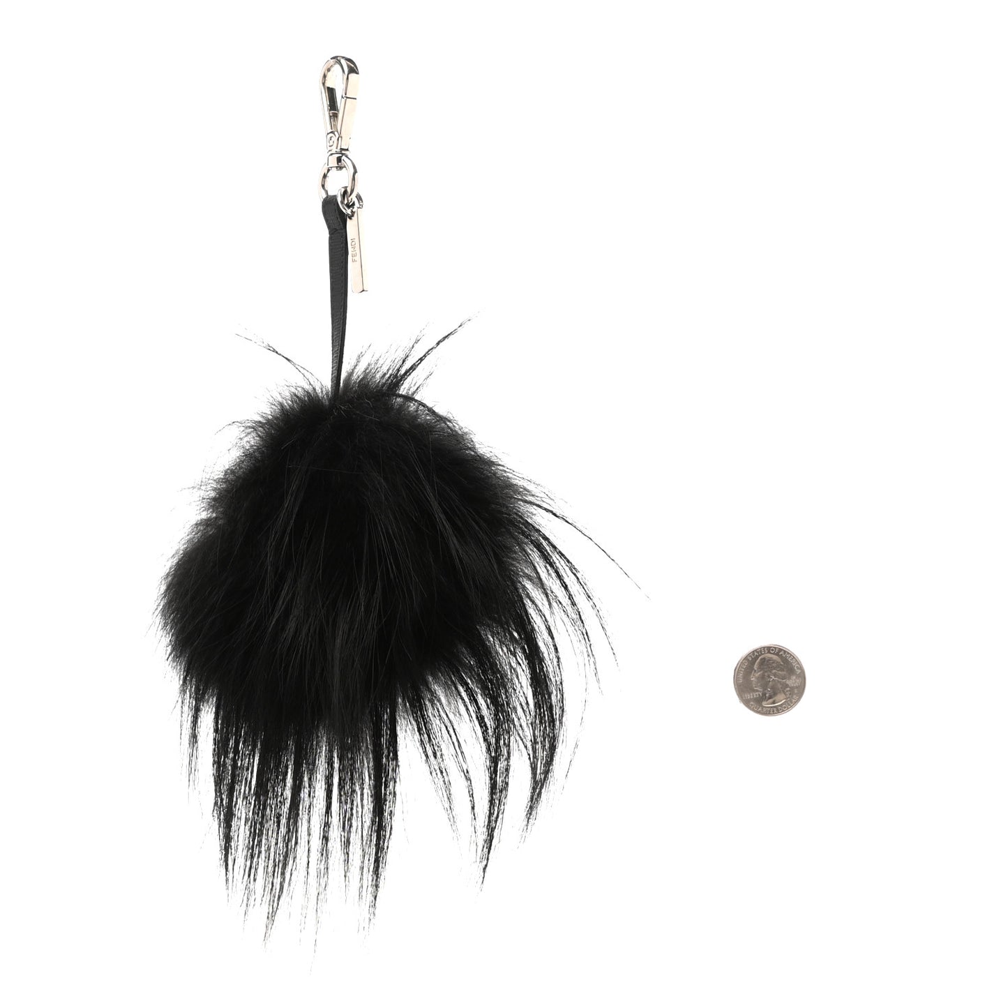 Vitello Elite Fox Fur Fusto Monster Bag Bug Charm Black Yellow