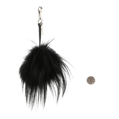 Fendi Vitello Elite Fox Fur Fusto Monster Bag Bug Charm Black Yellow 2 of 4