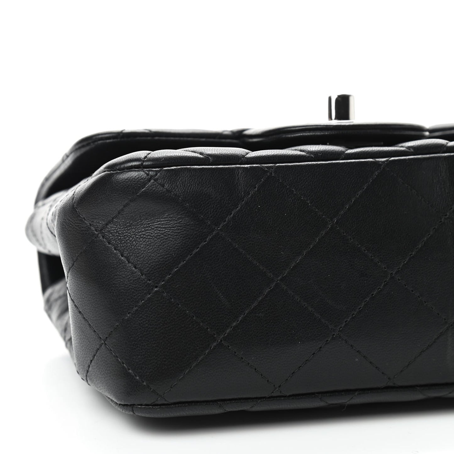 Lambskin Quilted Mini Square Flap Black