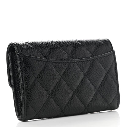 Chanel Caviar Quilted Flap Card Holder Wallet Black 3 of 9
