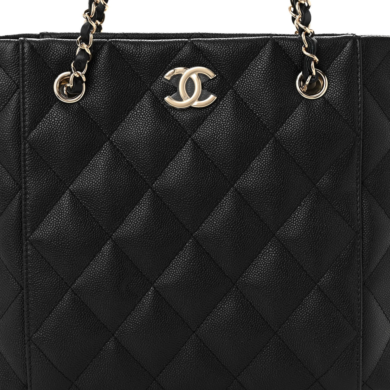 Chanel Caviar Quilted Small Shopping Tote Black 9 of 12