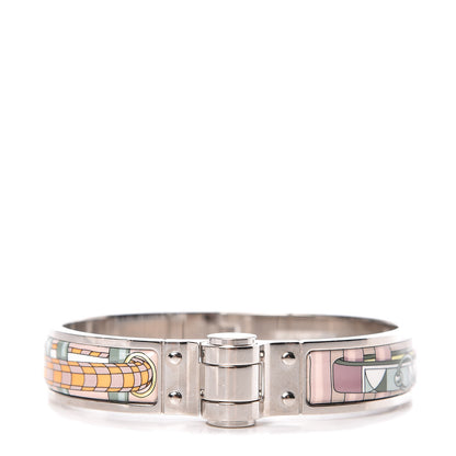 Hermes Enamel Printed Narrow Colliers De Chiens Hinged Bracelet S Candeur 1 of 4