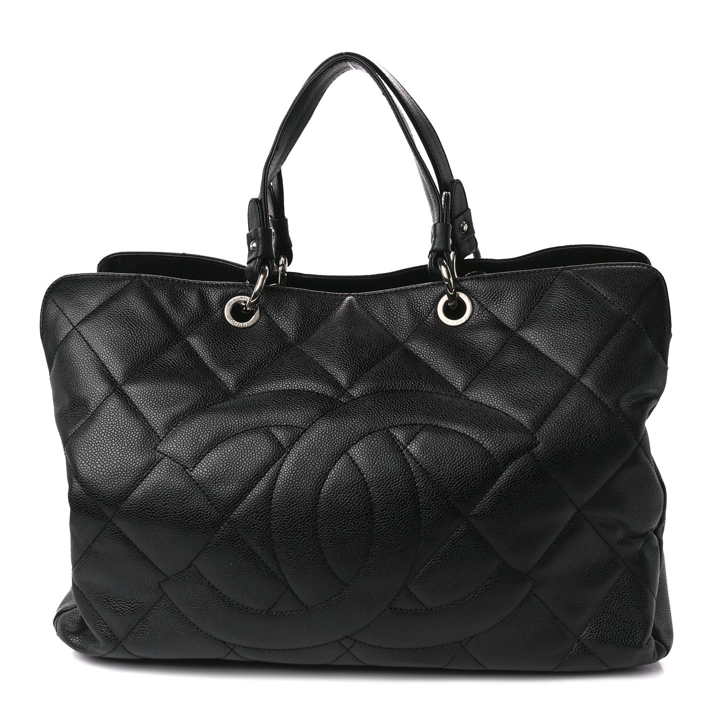 Soft Caviar Quilted CC Timeless Tote Black
