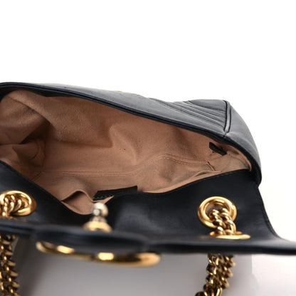 Gucci Calfskin Matelasse Mini GG Marmont Shoulder Bag Black 5 of 17
