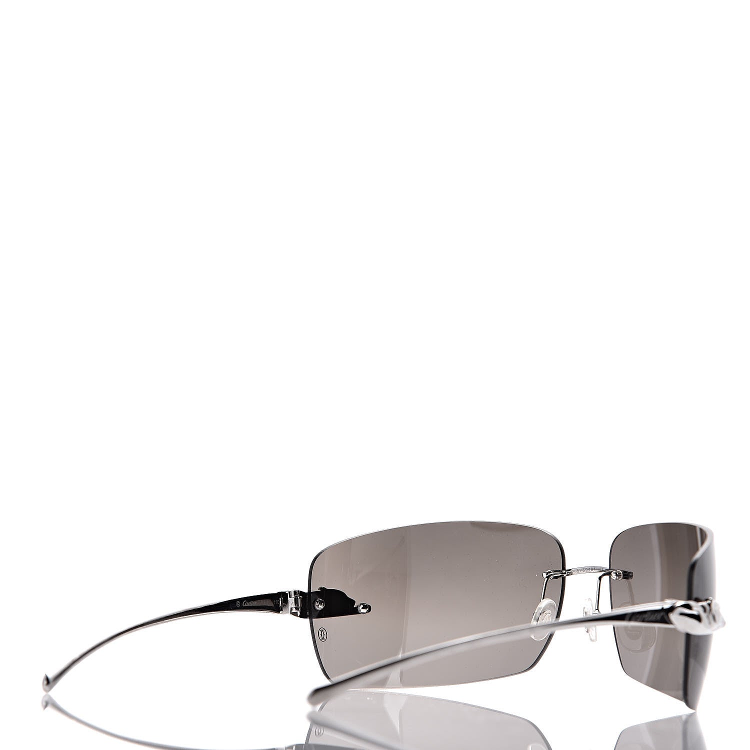 Cartier Panthere De Square Sunglasses Black Silver 4 of 8