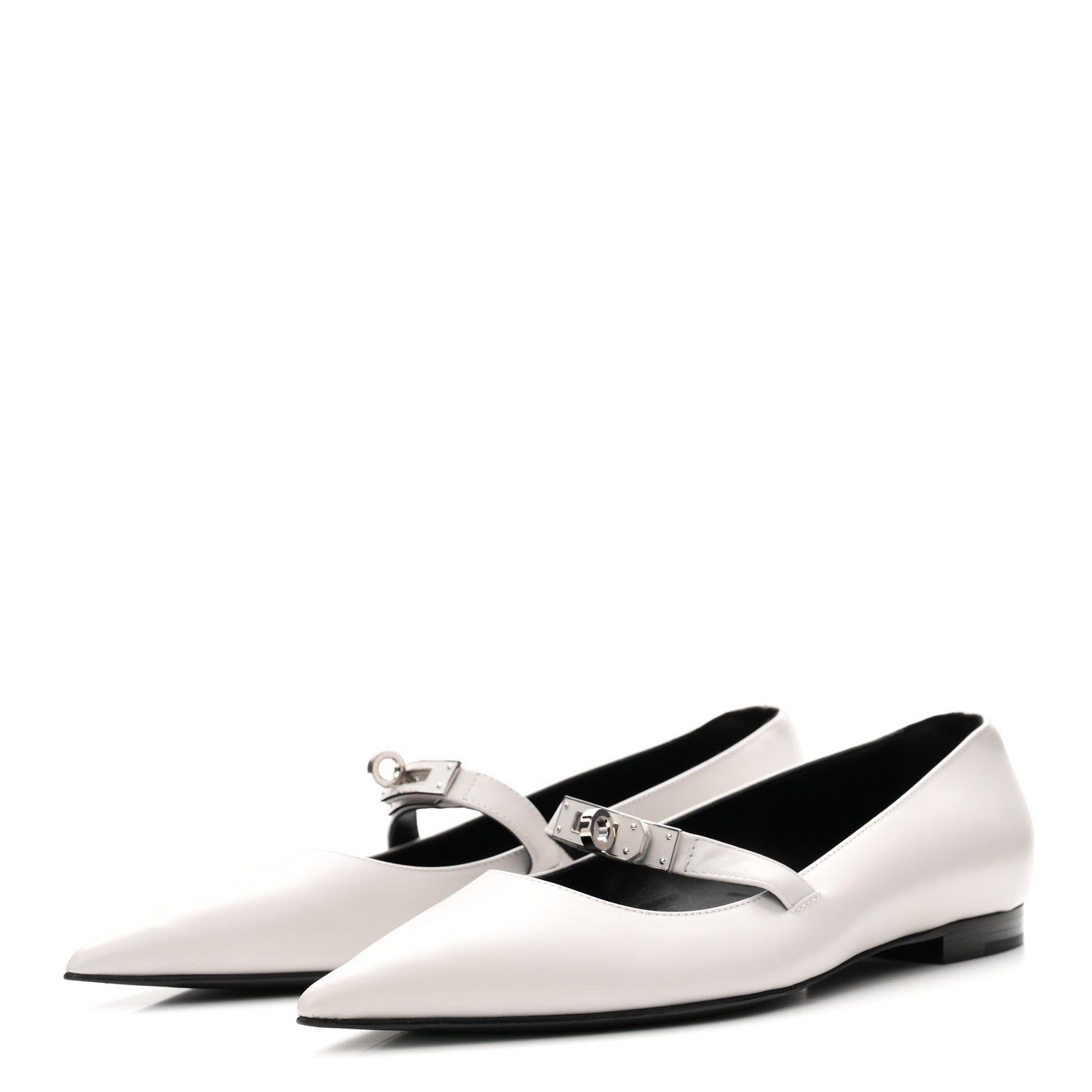 Hermes Calfskin Kelly Ballet Flat 38 Gris Clair 4 of 9
