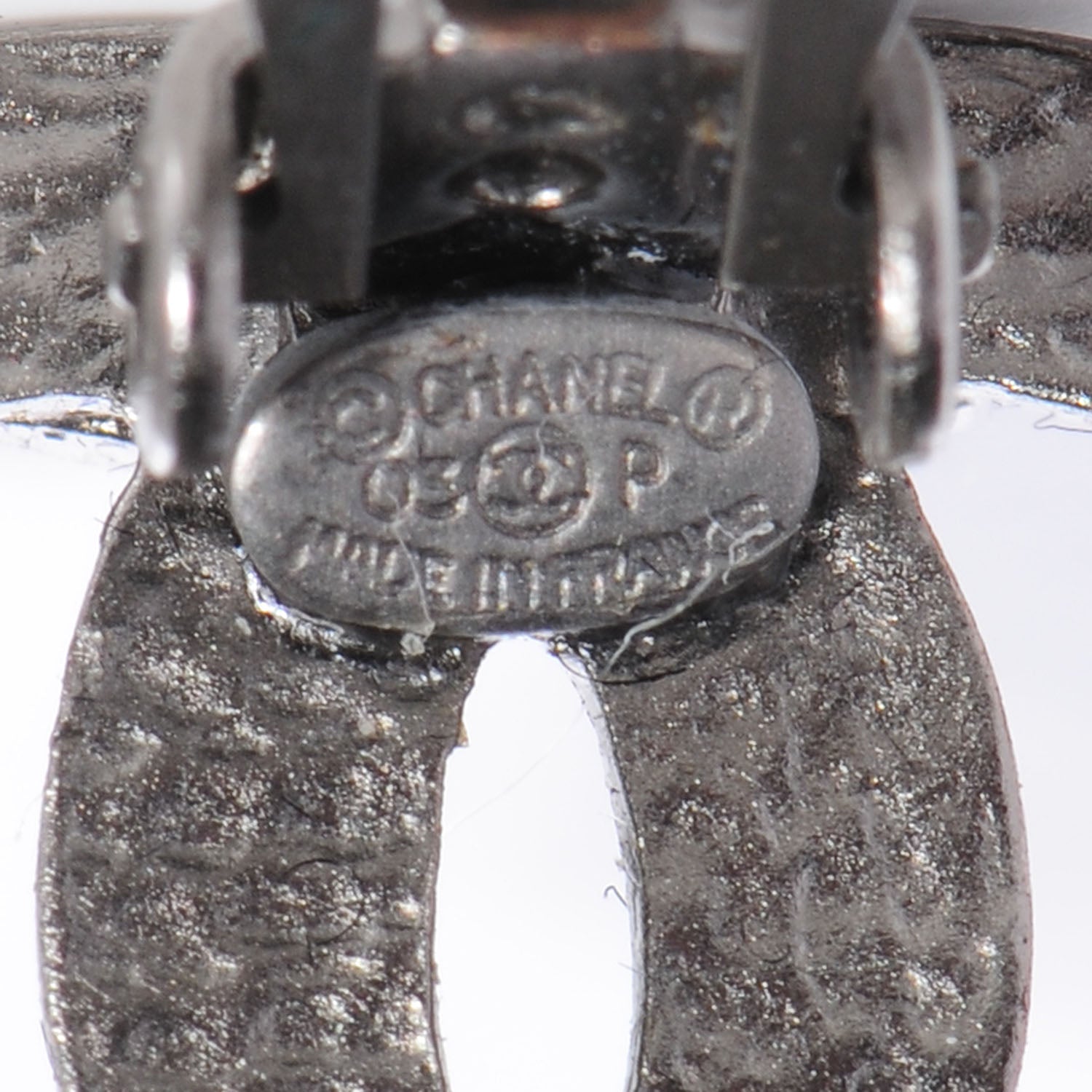 Chanel Ruthenium CC Spike Clip On Earrings 10 of 13