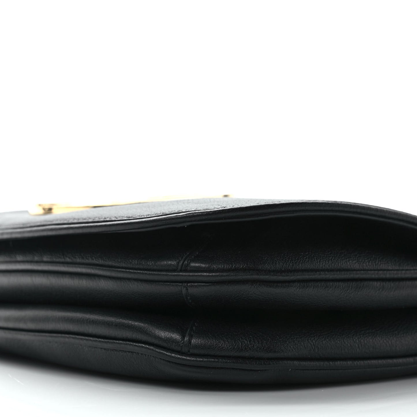 Roxy Calfskin Web Medium Blondie Shoulder Flap Bag Black