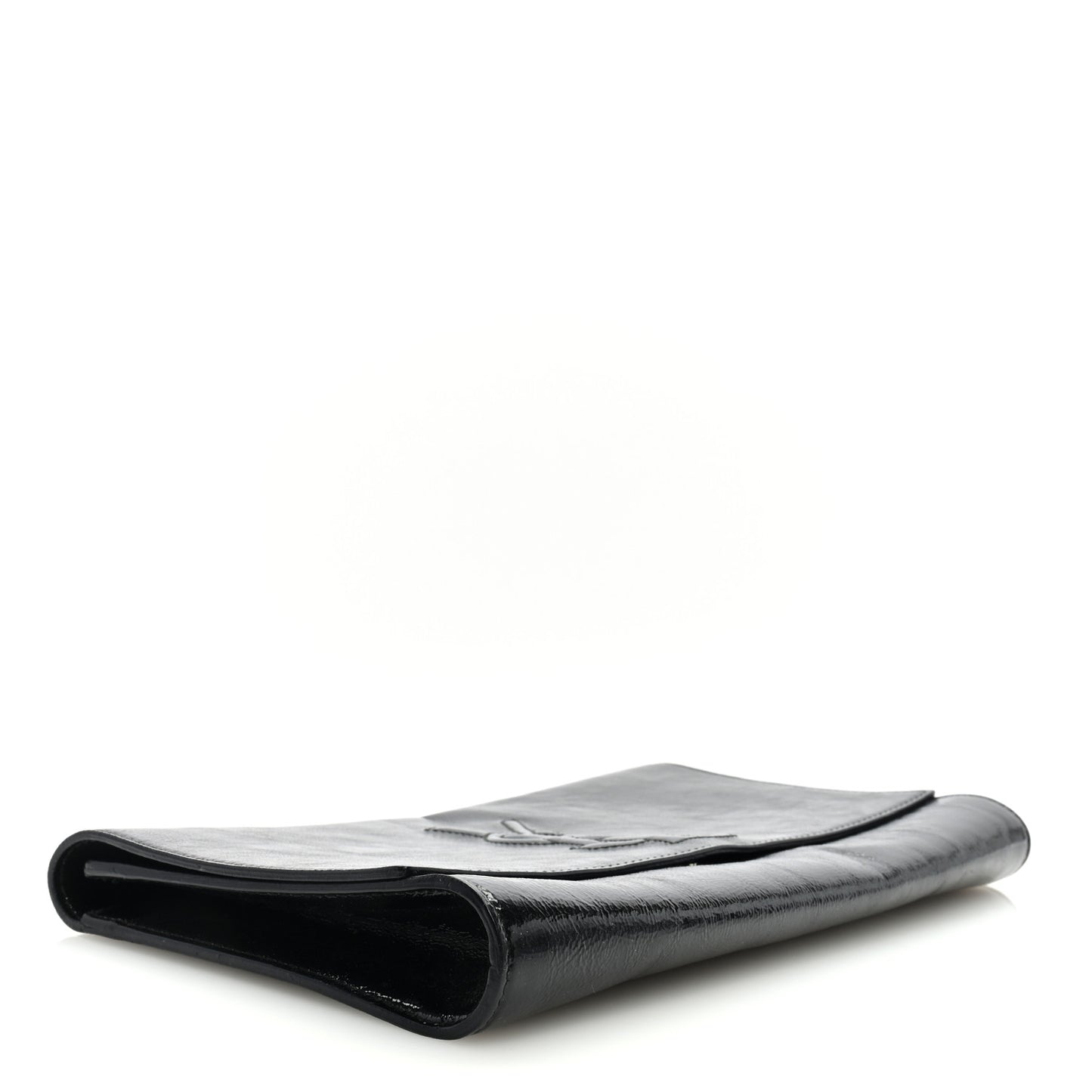 Textured Patent Monogram Large Belle De Jour Clutch Black