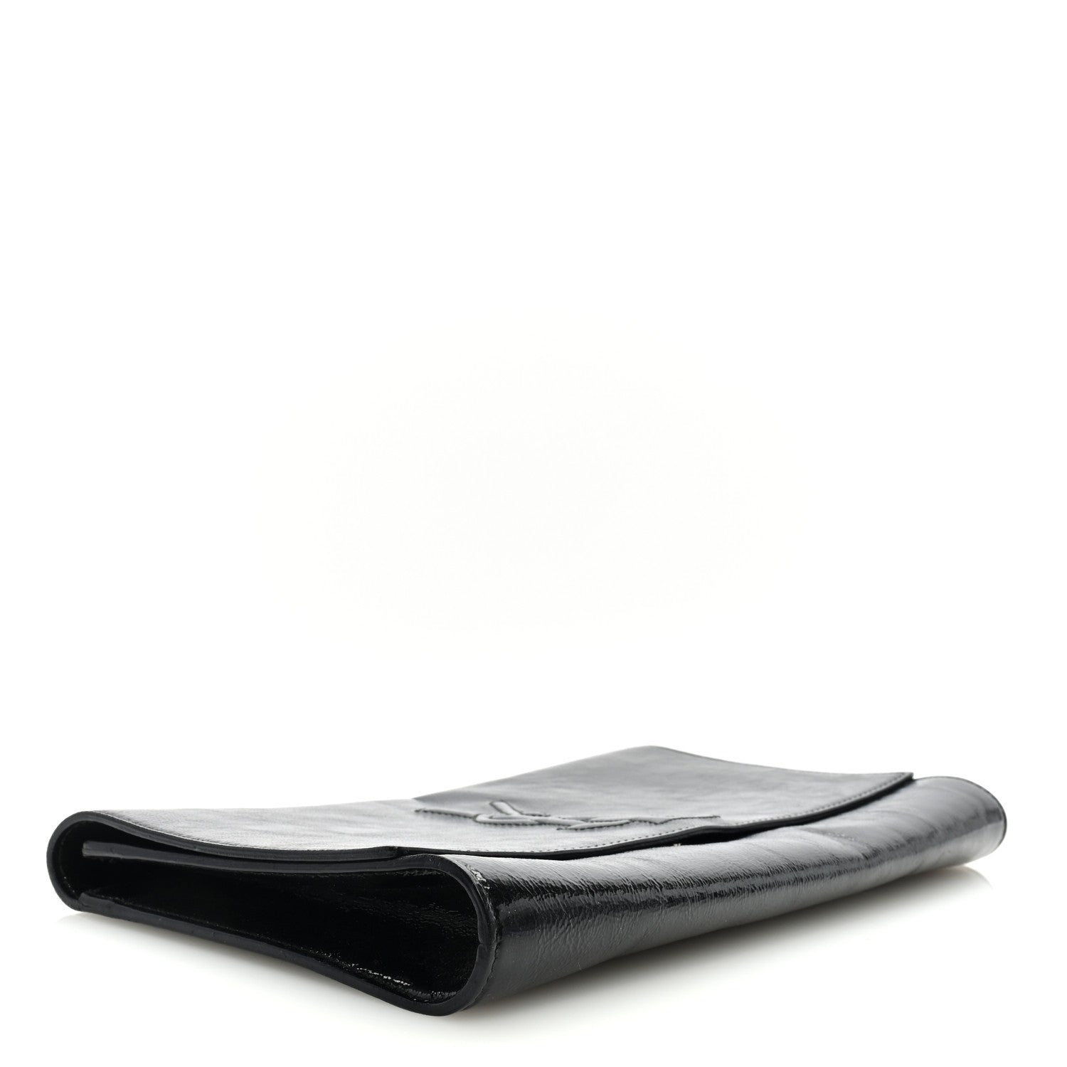 Saint Laurent Textured Patent Monogram Large Belle De Jour Clutch Black 4 of 6