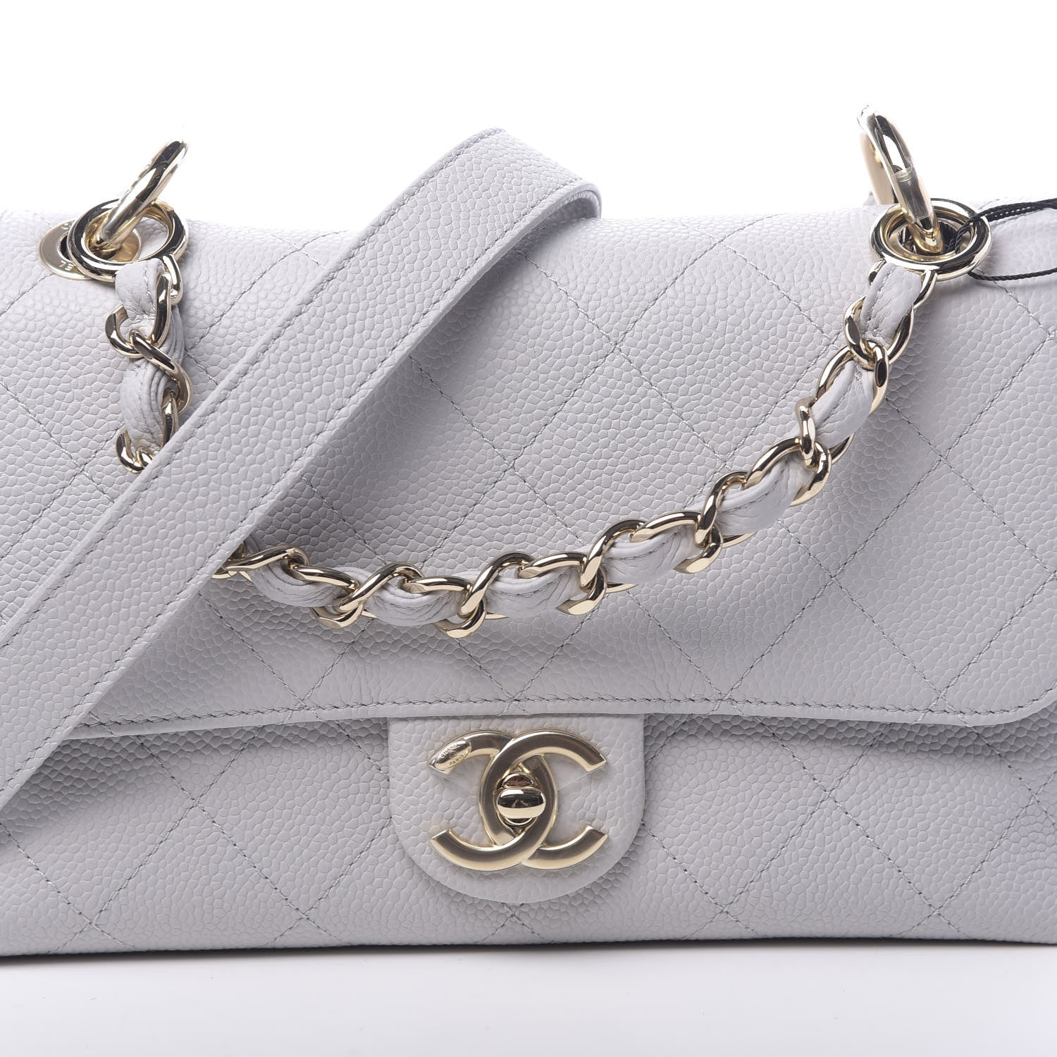 Chanel Grained Calfskin Quilted Single Flap Grey 8 of 10