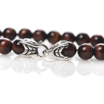 David Yurman Sterling Silver Red Tiger Eye 8mm Spiritual Beads Bracelet 6 of 6