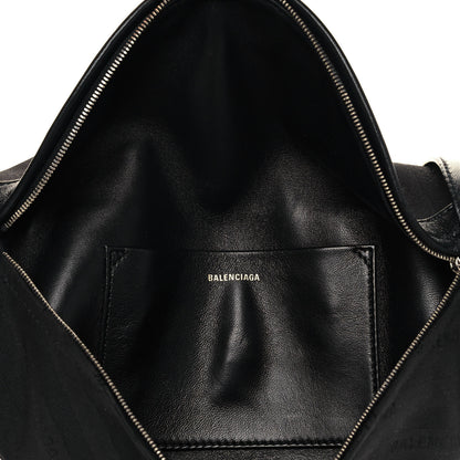 Balenciaga Canvas Jacquard Diagonal Allover Logo XS Souvenir Belt Bag Black 5 of 12