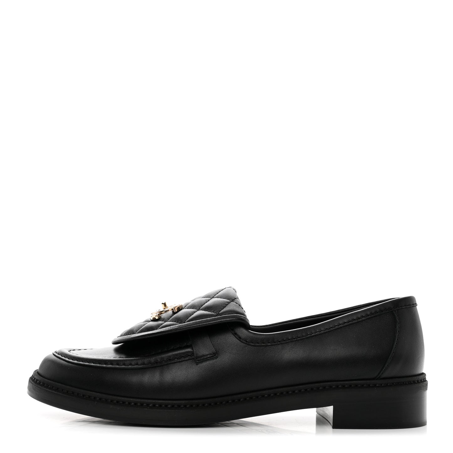 Lambskin Quilted CC Turnlock Loafers 42 Black